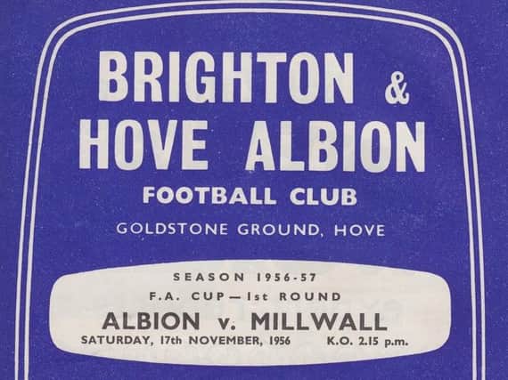 The matchday programme when Brighton played Millwall in 1956