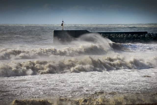 High winds on the 10th March 2019. Photos taken in Hastings and St Leonards.