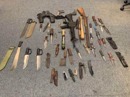 Weapons found at a Petworth property. Picture courtesy of Chichester Police
