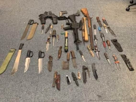 Weapons found at a Petworth property. Picture courtesy of Chichester Police