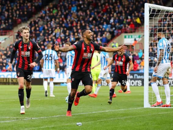 Callum Wilson celebrates his goal at Huddersfield last week. Picture by Getty Images