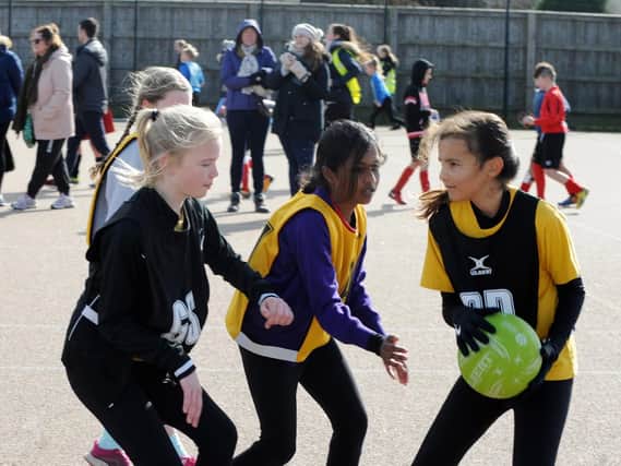 Bishop Tufnell v Southway netball action / Picture by Kate Shemilt