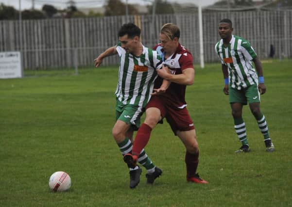 Action from the reverse fixture between Little Common and Chichester City. Picture by Simon Newstead
