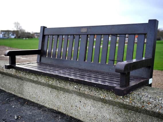 Memorial bench in East Beach, Selsey. Picture by Steve Robards