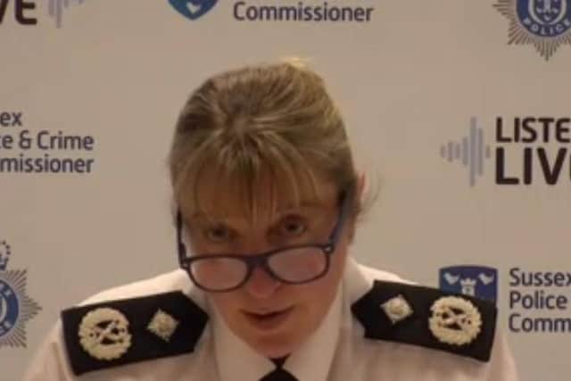 ACC Jo Shiner answering questions from the police and crime commissioner today. Picture: PCC