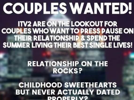 ITV couples wanted flyer