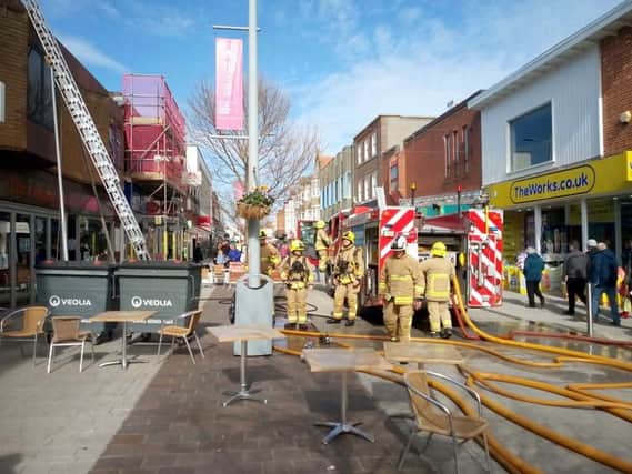 The fire service at the scene this morning. Picture by Roger Smith
