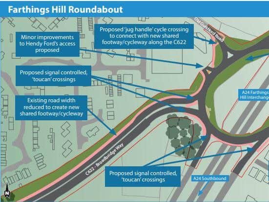 The Farthings Hill roundabout works
