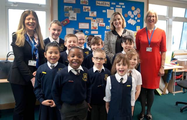 Amber Rudd visits St Mary Star of the Sea school after they received a good OFSTED rating. Photo by Frank Copper