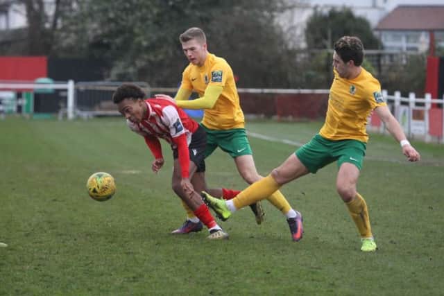 Greenwich Borough v Horsham. Lee Harding and Harvey Sparks. Picture by John Lines