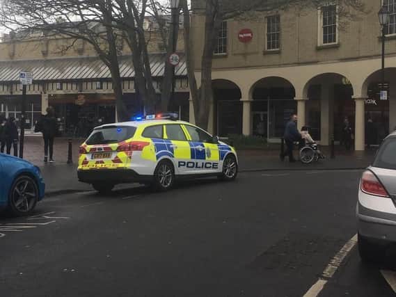 Police were called to TK Maxx in Worthing. Picture and video: Jennifer Logan