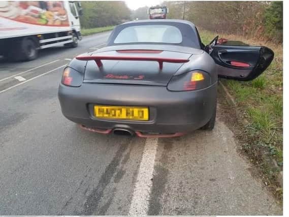 The Porsche Boxster S being hunted by police
