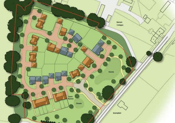 Layout of 20 new homes in Shermanbury