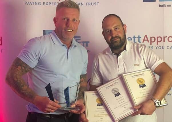 Minters Paving in Bognor Regis was awarded the top spot in two categories at the Brett Installer Awards. Its patio work was also recognised.
