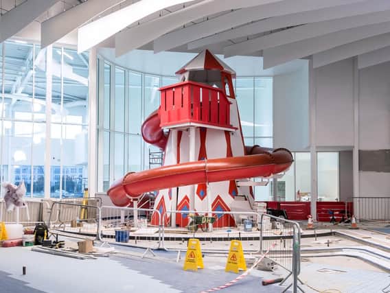 The 'world's first water helter skelter' is set to be unveiled by Butlin's on April 6. Photo: Christopher R Laing.