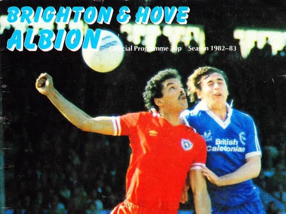 The matchday programme when Brighton played Manchester City in 1983