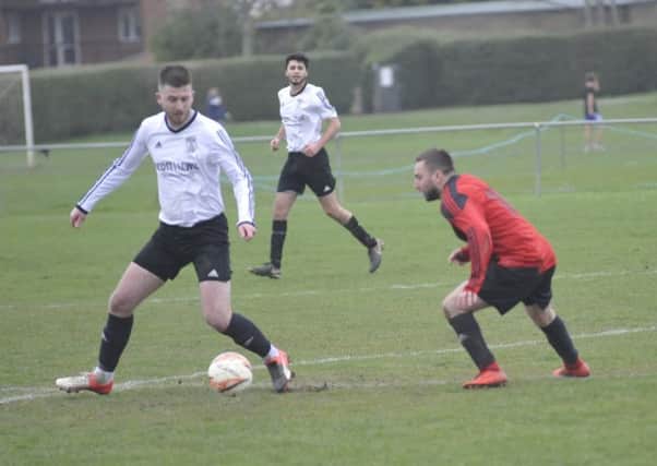 Action from the East Sussex League Division One match between Bexhill United II and Herstmonceux at The Polegrove. Pictures by Simon Newstead