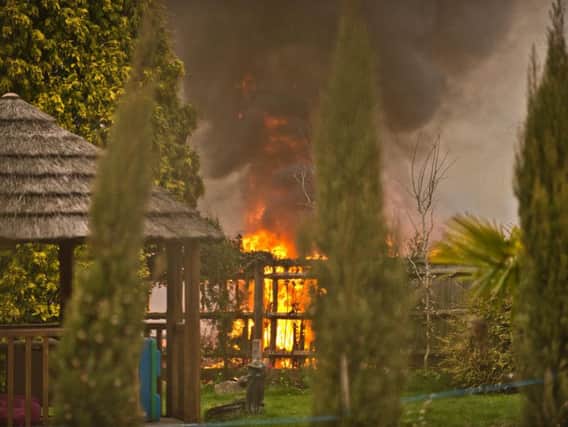The fire in Lindfield, Haywards Heath, yesterday (March 20). Photo by Eddie Howland