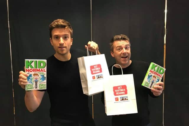 BBC Radio 1's Greg James and Chris Smith were in Hastings celebrating their new book