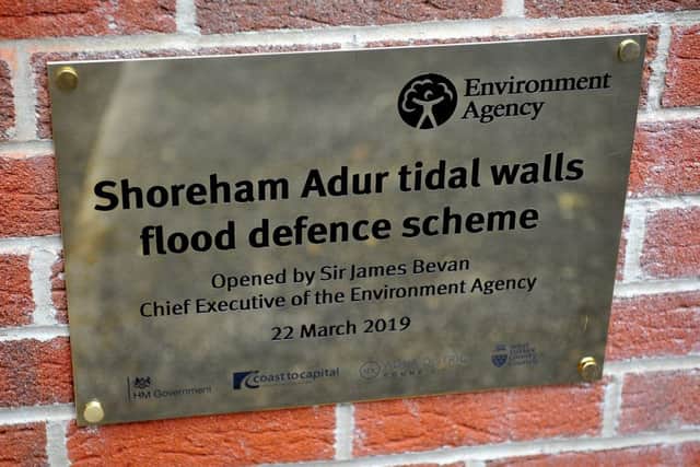 Unveiling of Shoreham Adur tidal walls flood defence scheme. Pic Steve Robards SR1907805 SUS-190322-173946001