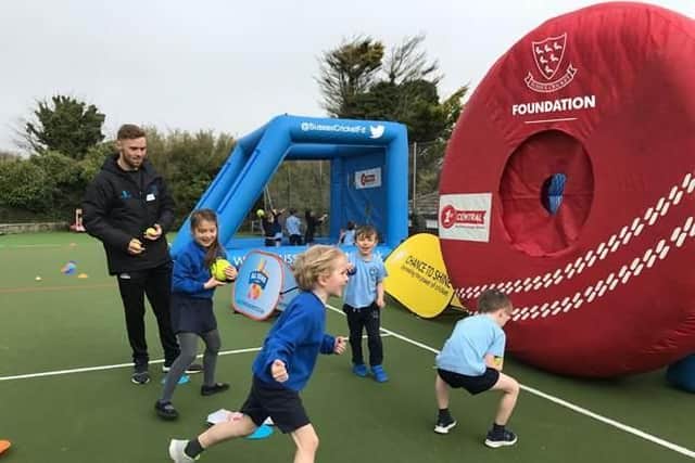 Phil Salt helps launch the 2019 All Stars programme / Picture: Sussex Cricket