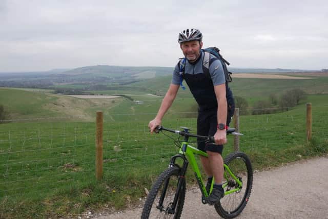 Mark Tyler from Uppber Beeding training for Hit the Downs MTB which takes place in May SUS-190326-145329001