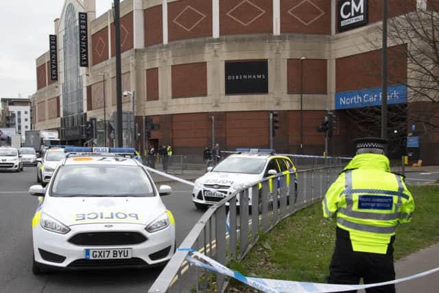 Police have cordoned off the entrance to Memorial Gardens