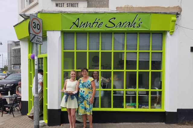 Bethany Joy Davies and Rebecca Davies at Auntie Sarah's in High Street, Shoreham