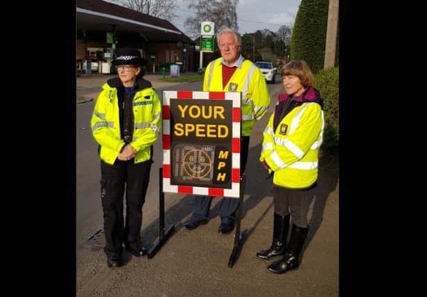 Police were out supporting a road safety campaign in Burwash. Photo courtesy of Rother Police. SUS-190328-163306001
