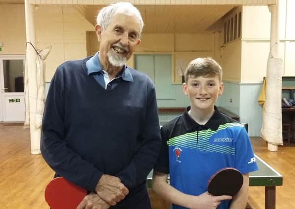 Mike Lushington, 88, and 11-year-old Thomas Porter