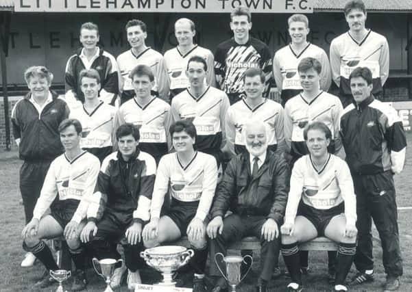 The Littlehampton Town squad from the 1990-91 season, pictured in May 1991