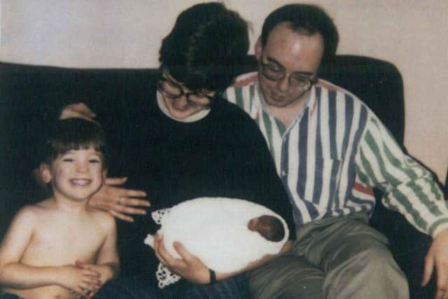 Jane and Robert Plumb with their son Oliver and baby Theo