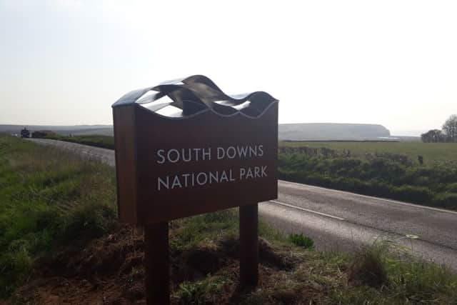 The new sign on the A259 in Cuckmere Haven