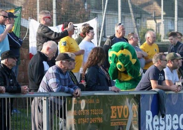 Horsham v Sevenoaks. Horsham crowd with Howie not able to watch. Picture by John Lines