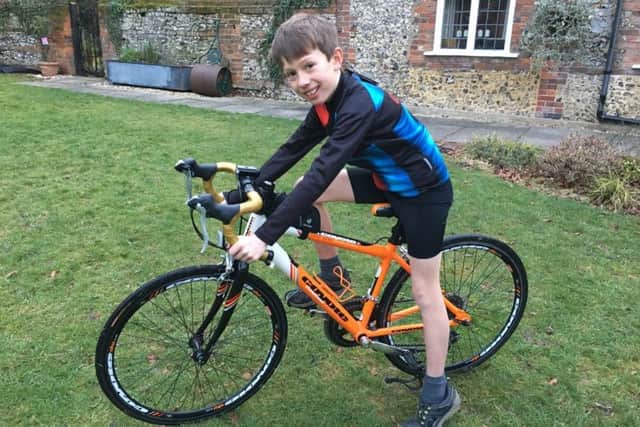 Callum Smith, 10, will be cycling from his home in Butlers Cross, Buckinghamshire, to his grandmother's home in Angmering to raise money for charity. He was inspired by his grandmother's own cancer diagnosis.