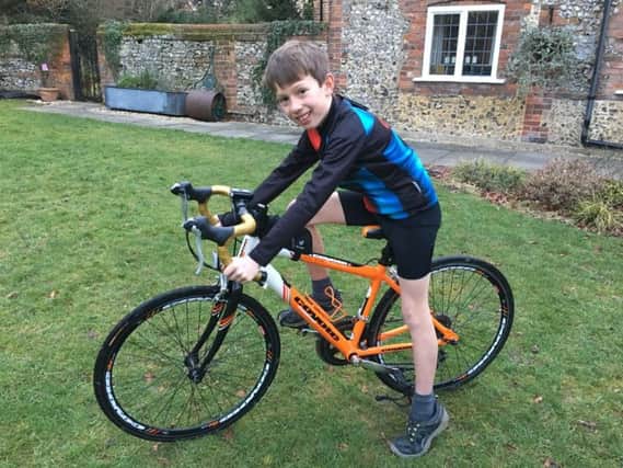 Callum Smith, 10, will be cycling from his home in Butlers Cross, Buckinghamshire, to his grandmother's home in Angmering to raise money for charity. He was inspired by his grandmother's own cancer diagnosis.