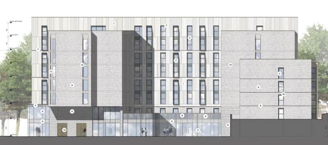 An artist's impression of part of the proposed Enterprise Point block by Architecture PLB
