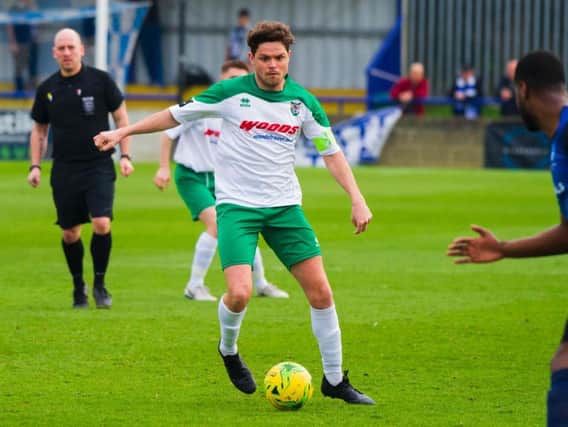 Skipper Harvey Whyte gets Bognor on the front foot at Wingate / Picture by Tommy McMillan