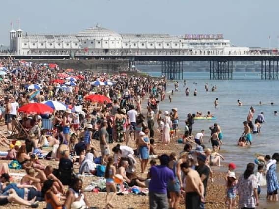 A busy Brighton beach last summer
