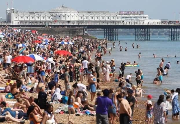 A busy Brighton beach last summer