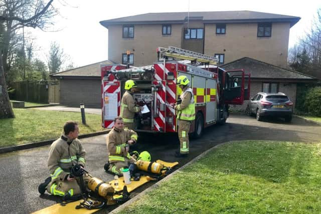 Firefighters respond to the incident in Courtwick Lane