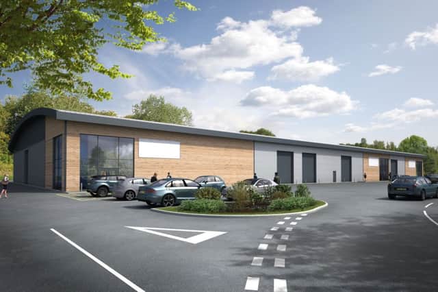 A CGI image of the new warehouse  at Tungsten Park, Handcross