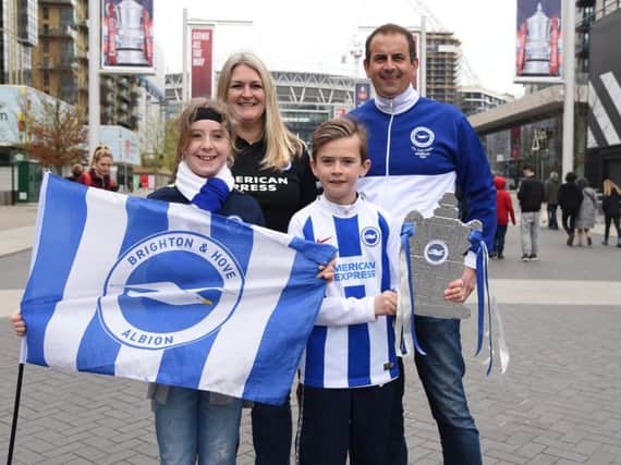 Albion fans pictured at Wembley. Picture by PW Sporting Photography