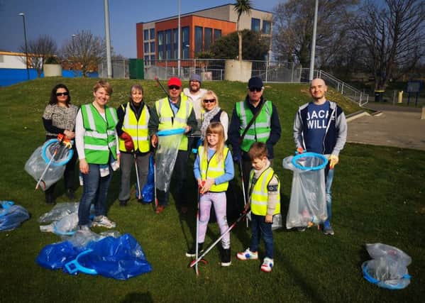 Residents taking part in the Spring Clean