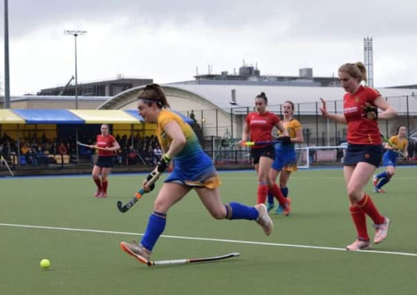 Amelie Green in action for the University of Bath vs the University of Birmingham in the BUCS Cup quarter-finals. Picture courtesy Leo Griffiths