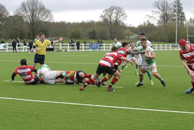 Vince Everitt in action for Horsham RUFC. Photo by Clive Turner
