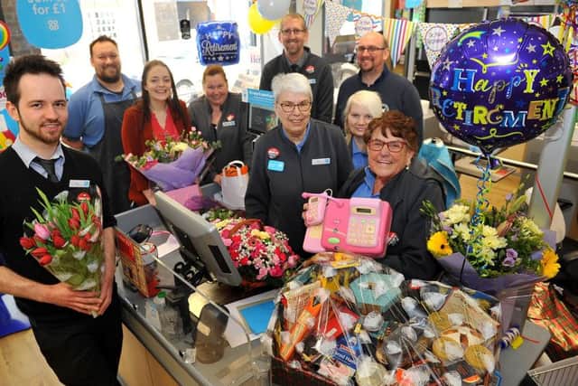 Marge Barry, 78, retiring from The Co-op in Steyning. Picture: Steve Robards SR1909632