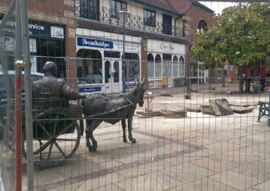 Fences up around Mr Pirie and his Donkey in the old 
Piries Place