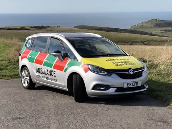 A Eastbourne Community First Responders vehicle on the South Downs