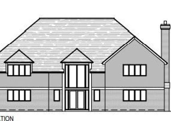 Front elevation of the proposed new home